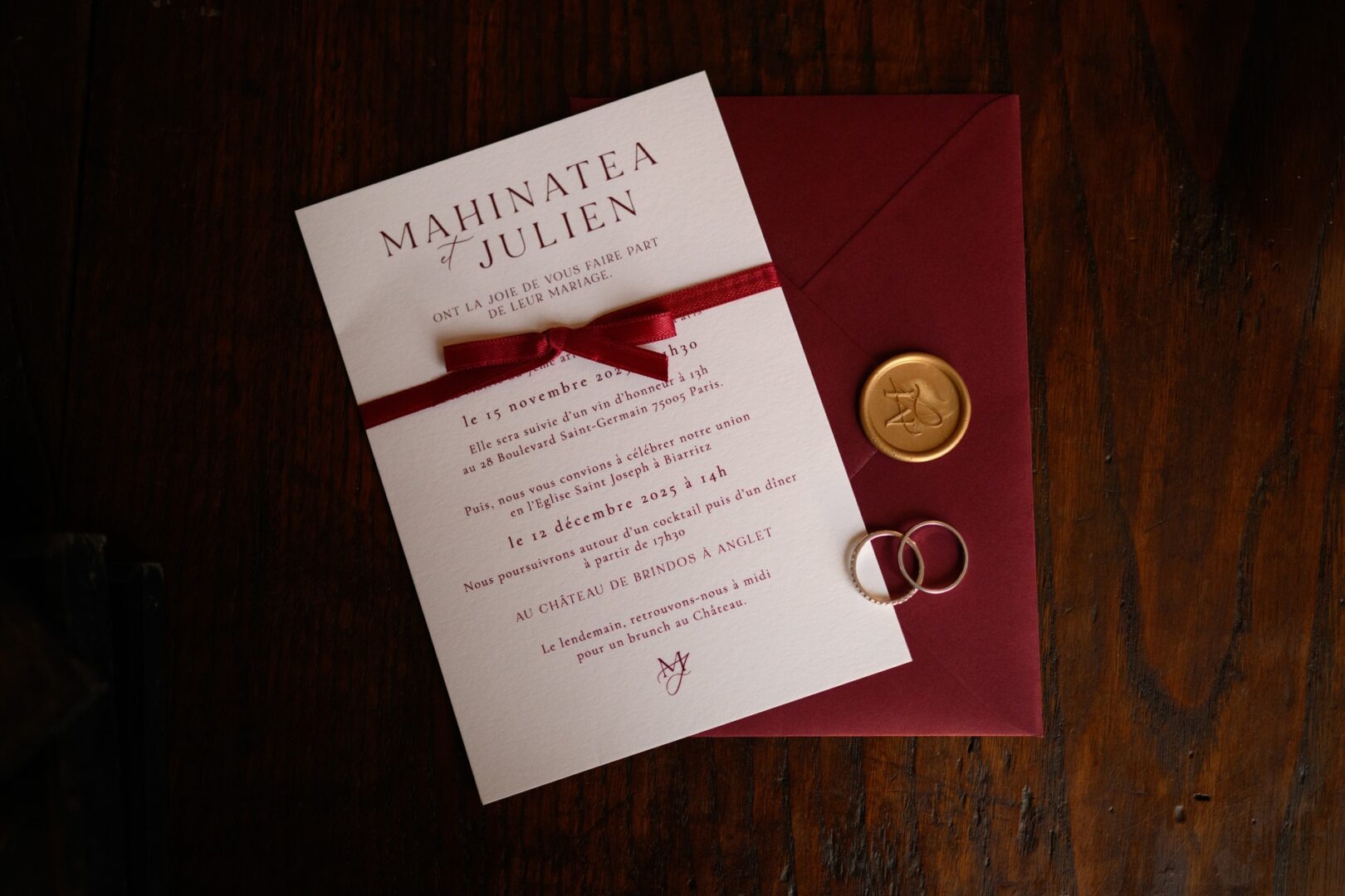 papeterie mariage chateau brindos anglet